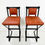Thumbnail: #1712 Pair of Iron & Ostrich Leather Barstools in the Style of Cleo Baldon