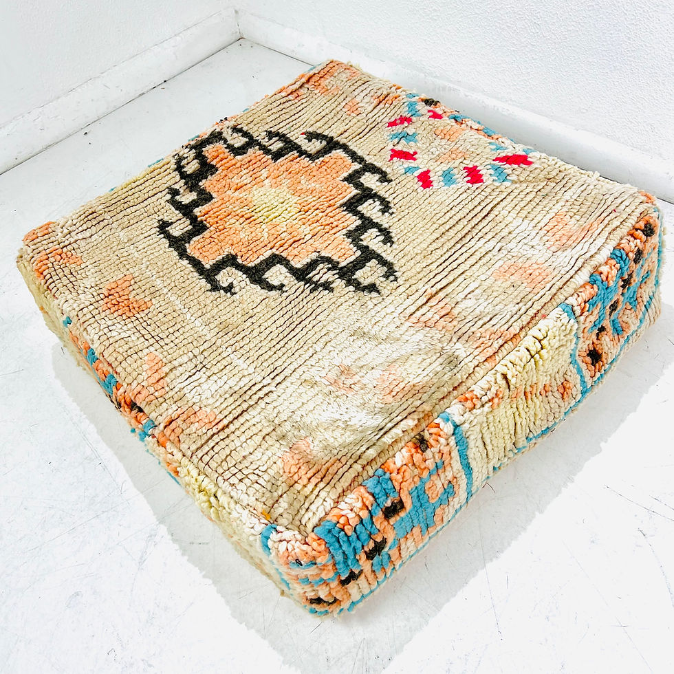Thumbnail: #1843 Square Moroccan Boho Floor Pouf