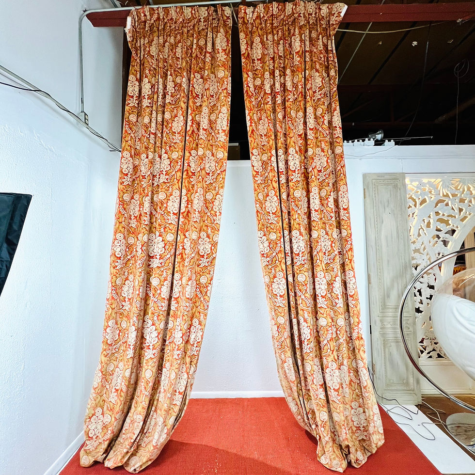 Thumbnail: #1413 Pair of Vintage 12' Curtains by Koni Kim