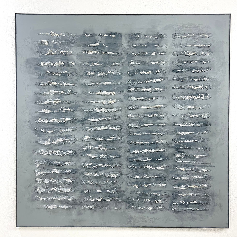 Thumbnail: #1889 "Stonington Lines" 48" x 48"Textured Painting