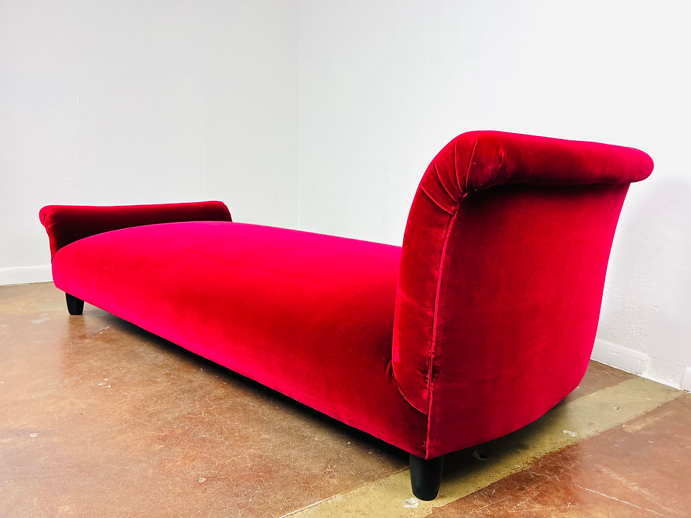 Thumbnail: #1026 Velvet Wine Colored Chaise Lounge