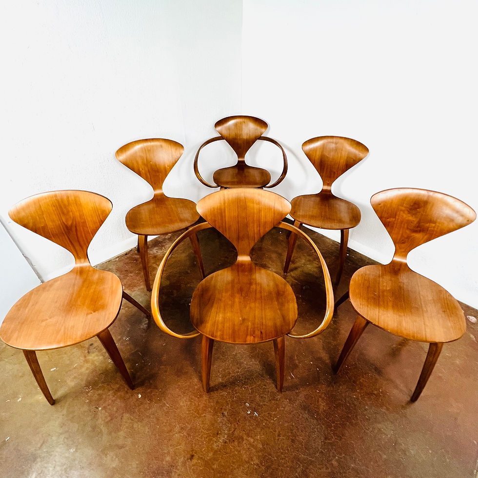 Thumbnail: #1227 Set of 6 Cherner Bentwood Chairs
