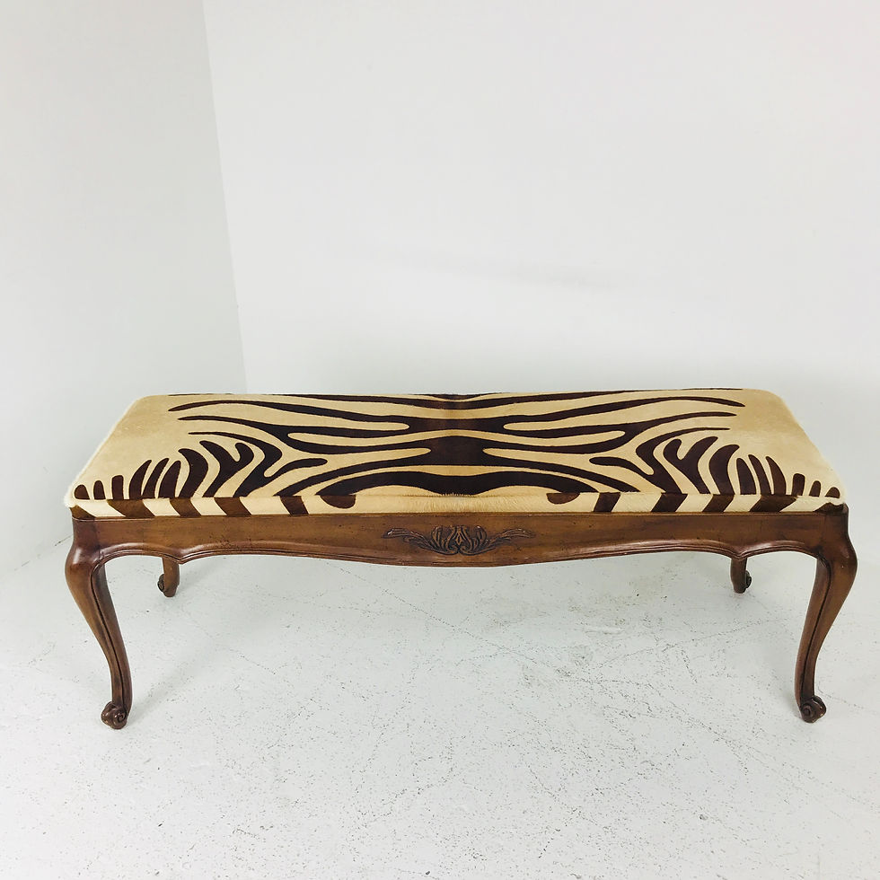 Thumbnail: #3622 Hair on Hide French Bench with Zebra Print
