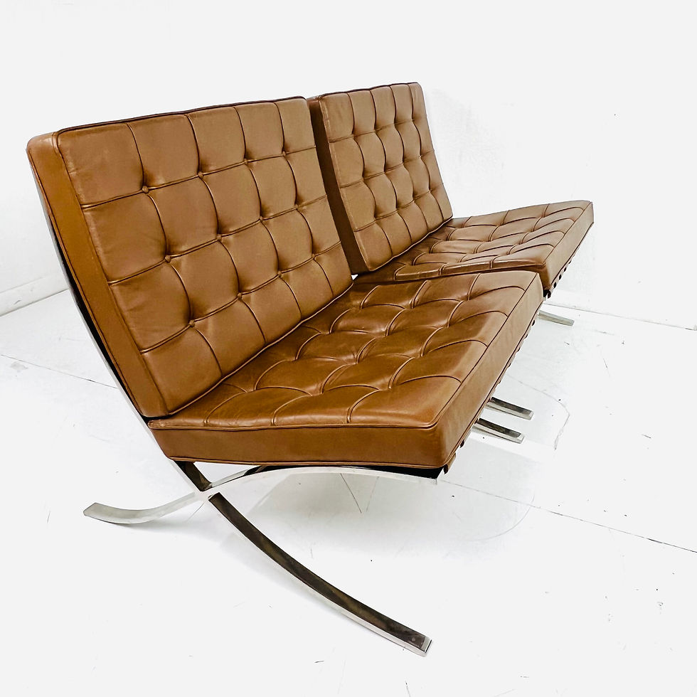 Thumbnail: #1408 Pair of 1970's Knoll Barcelona Chairs