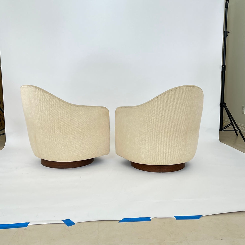 Thumbnail: #1650 Pair of Milo Baughman Teardrop Swivel/Tilt Chairs