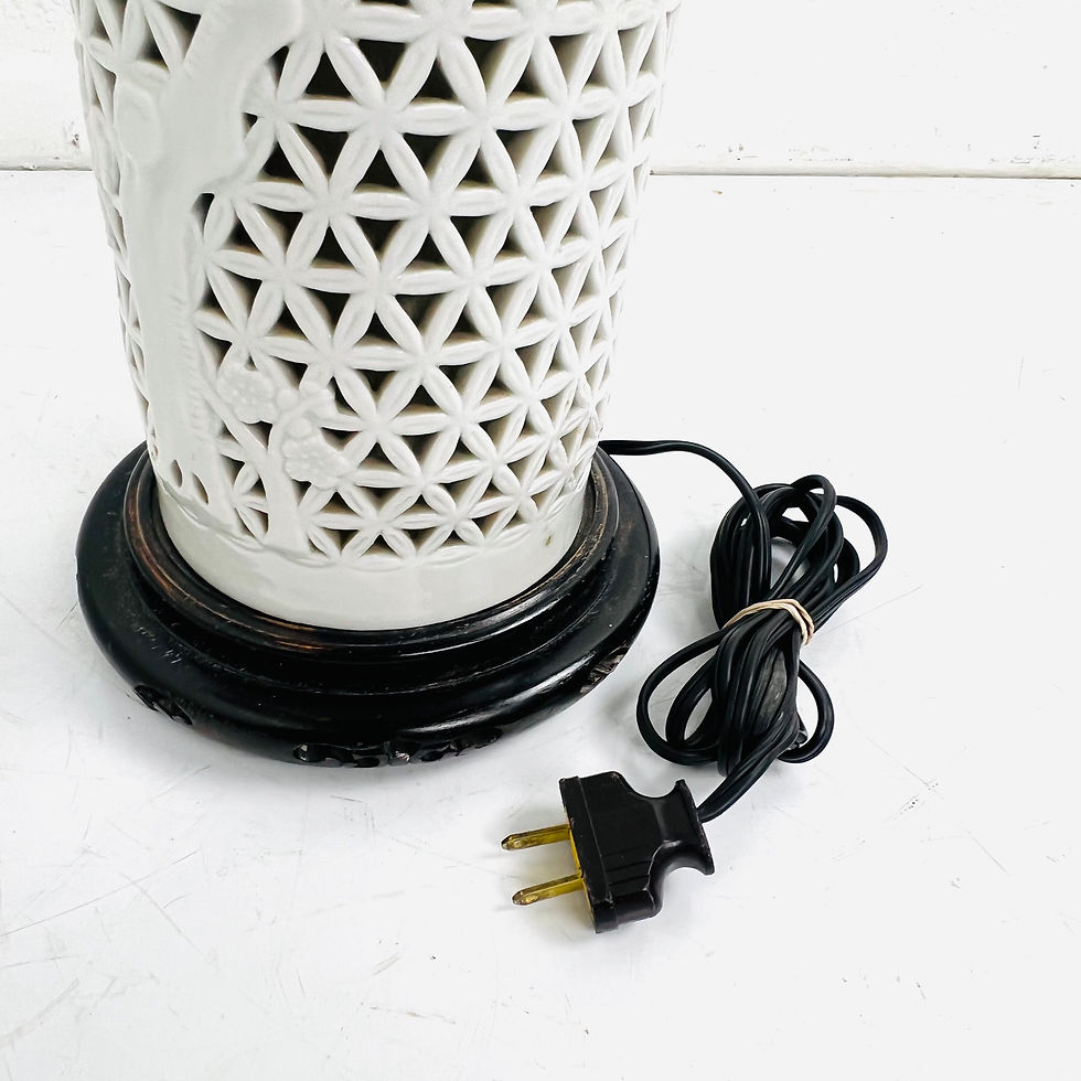 Thumbnail: #1189 Blanc de Chine Pierced Porcelain Table Lamp