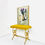 Thumbnail: #1231 Mid Century Purple Thistle Oil Painting