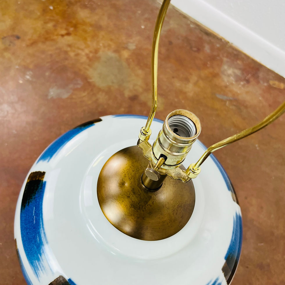 Thumbnail: #1099 Pair of Currey & Co. Oversized Brushstroke Table Lamps