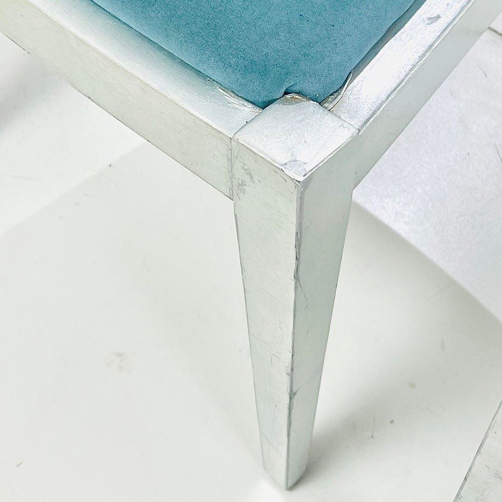 Thumbnail: #1601 Set of 8 Silver Leaf Dining Chairs in the Style of Karl Springer