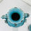 Thumbnail: #1223 Pair of French Blue Ceramic Urns