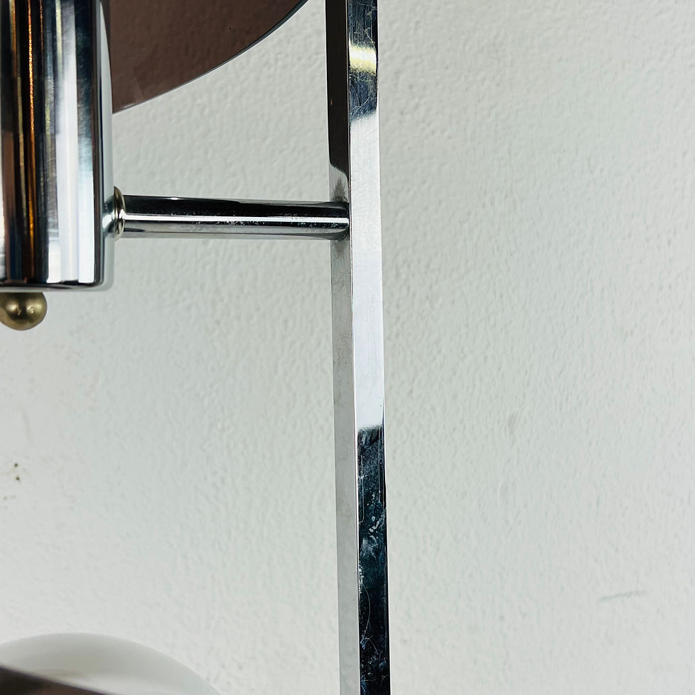 Thumbnail: #1359 Smoked Lucite Spiral Floor Lamp with Table