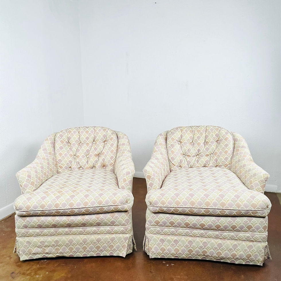 Thumbnail: #1273 Pair of Pastel Armchairs on Casters
