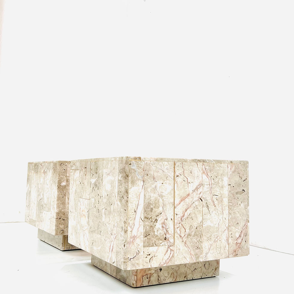 Thumbnail: #1586 Pair of Tessellated Quartzite Cube End Tables