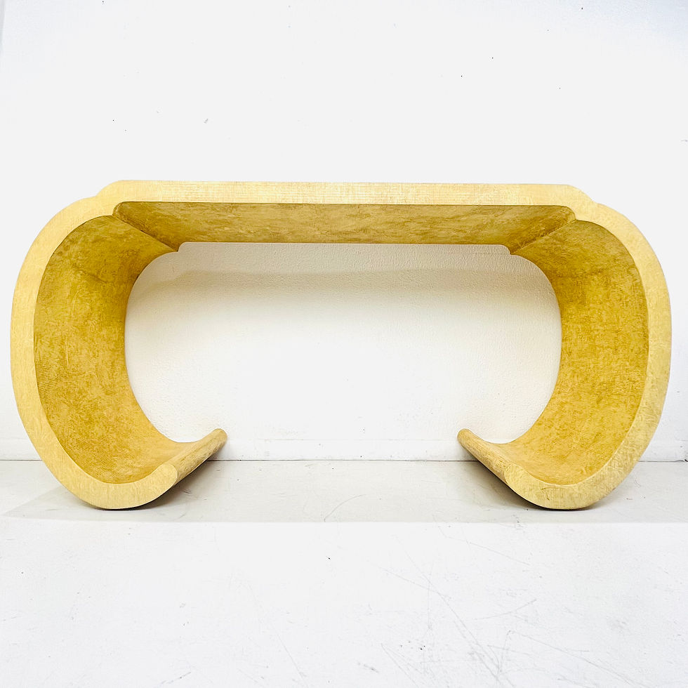 Thumbnail: #1693 Lacquered Linen Waterfall Console Table