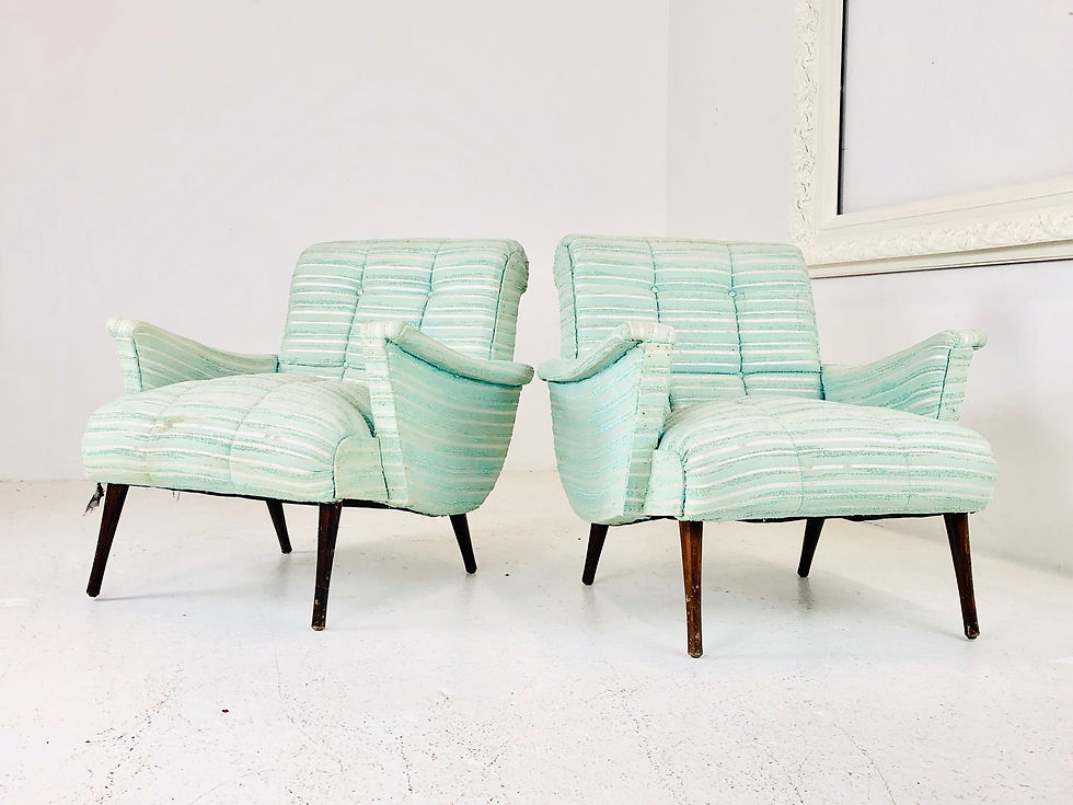 Thumbnail: #3807 MCM Seafoam Lounge Armchairs
