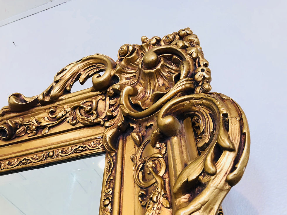 Thumbnail: #7290 Monumental Baroque Beveled Gold Framed Carved Mirror 61"x84"