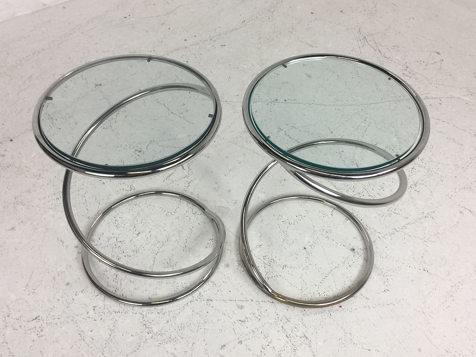 Thumbnail: #2534 Pr Chrome Spiral Side Tables by Pace