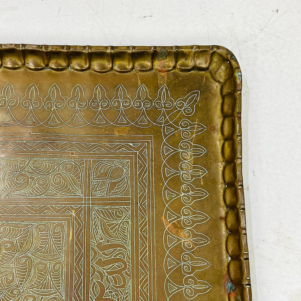 Thumbnail: #1824 Large Antique Brass Tray