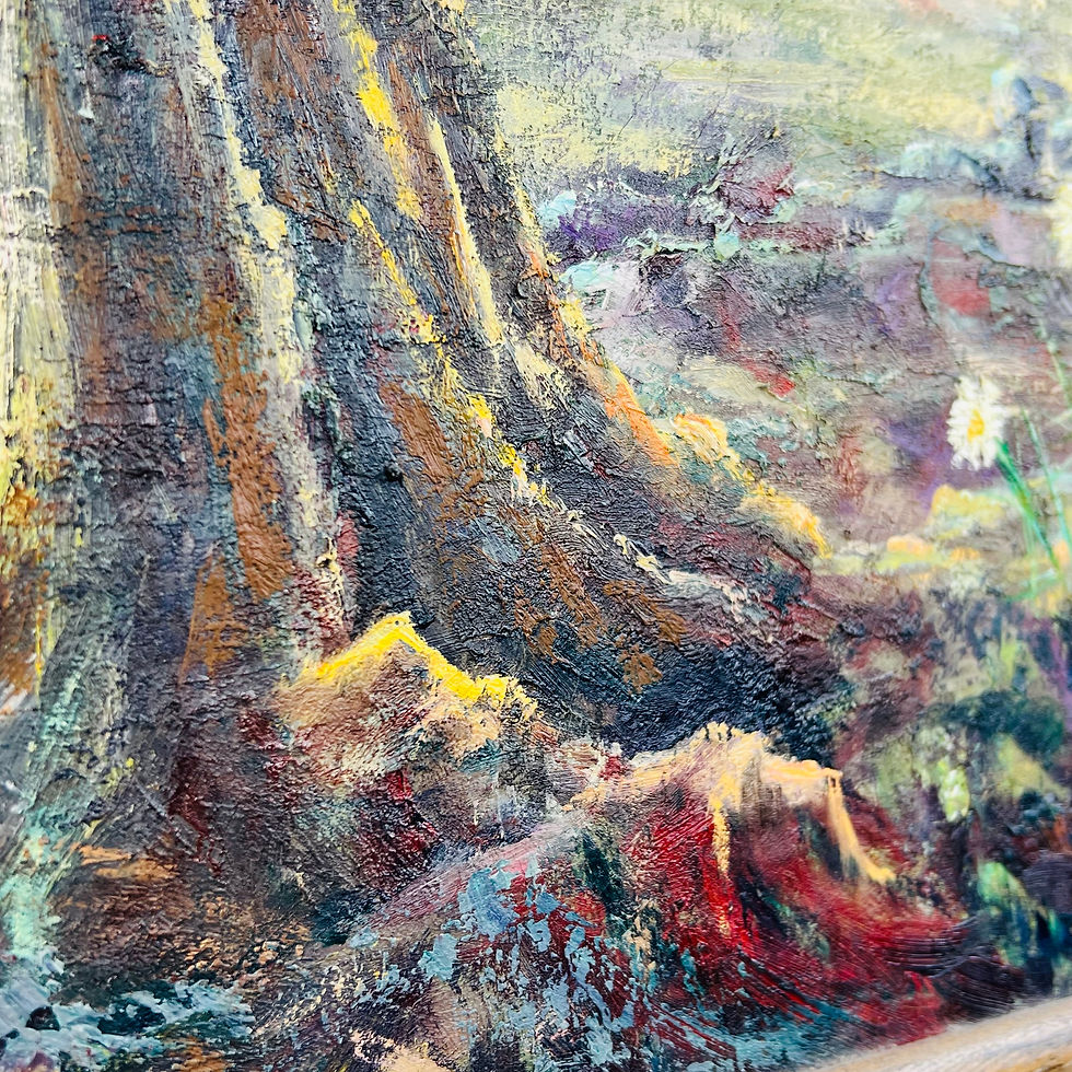 Thumbnail: #1392 1970s Surrealist Oil Painting on Canvas by Fodor Levente
