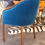 Thumbnail: #2828 Pair Blue Sapphire Velvet Wood Wrapped Armchairs by Ward Bennett