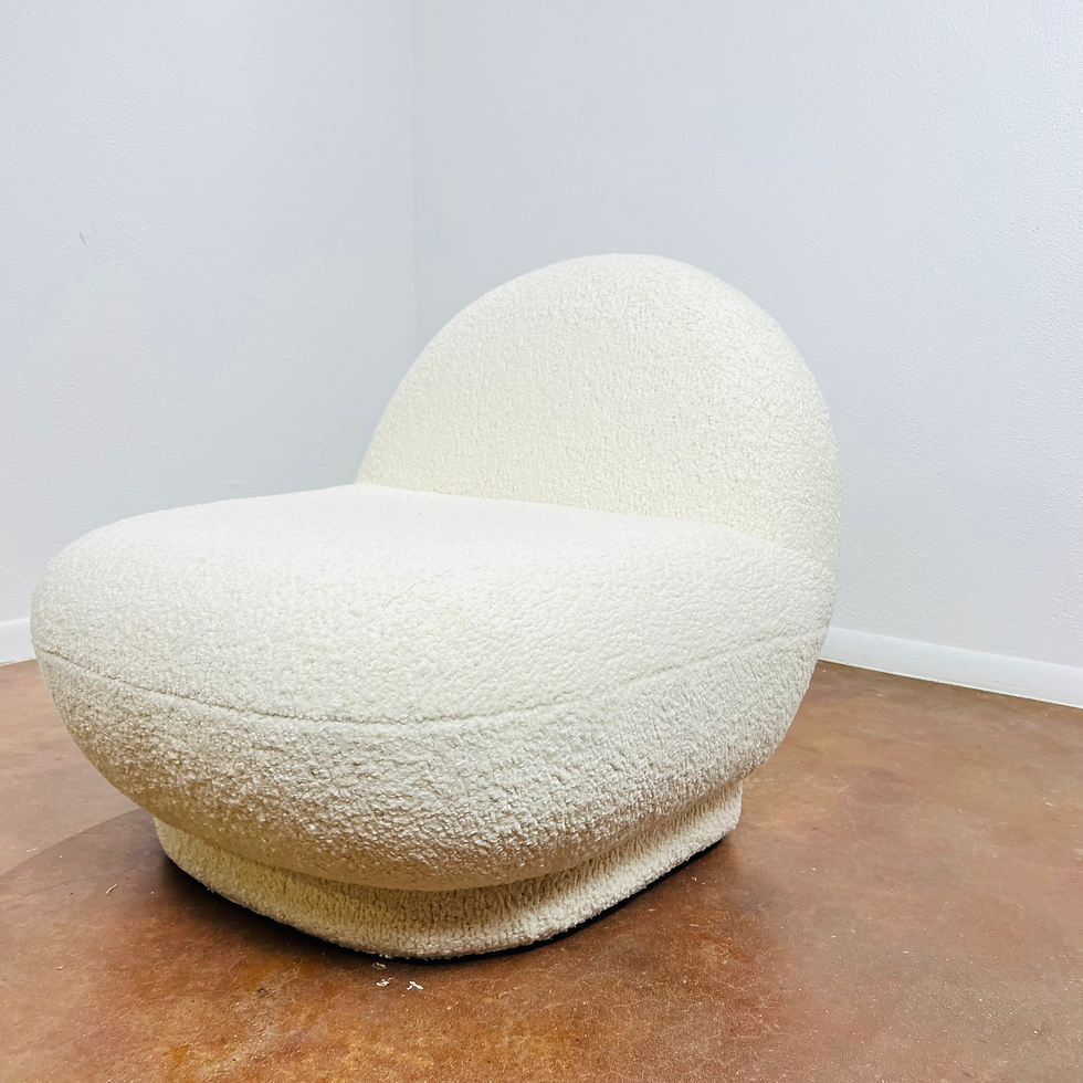 Thumbnail: #1033 White Boucle Modern Accent Chair