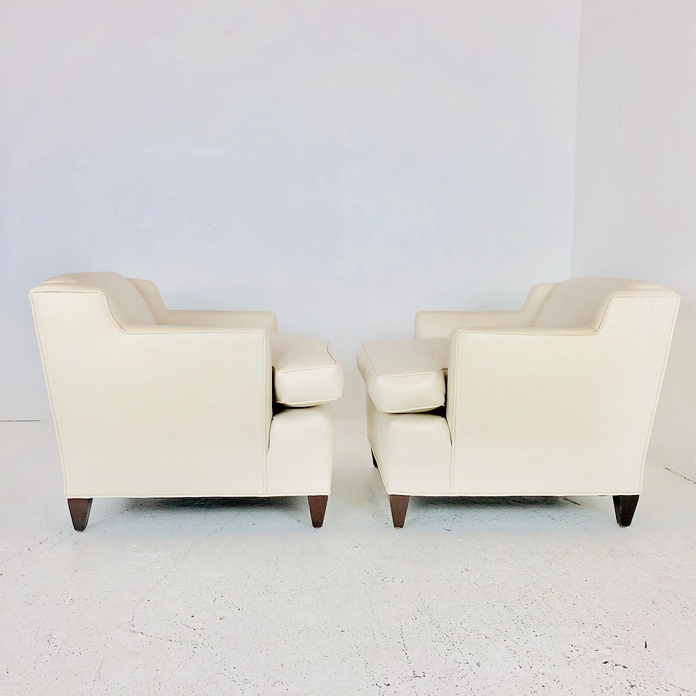 Thumbnail: #4051 Pair Mid-Century Vinyl Lounge Chiars