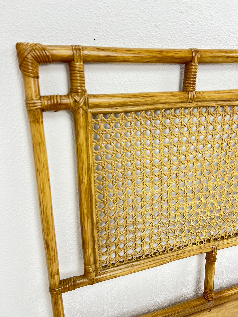 Thumbnail: #1649 Pair of McGuire Style Rattan & Cane Twin Headboards