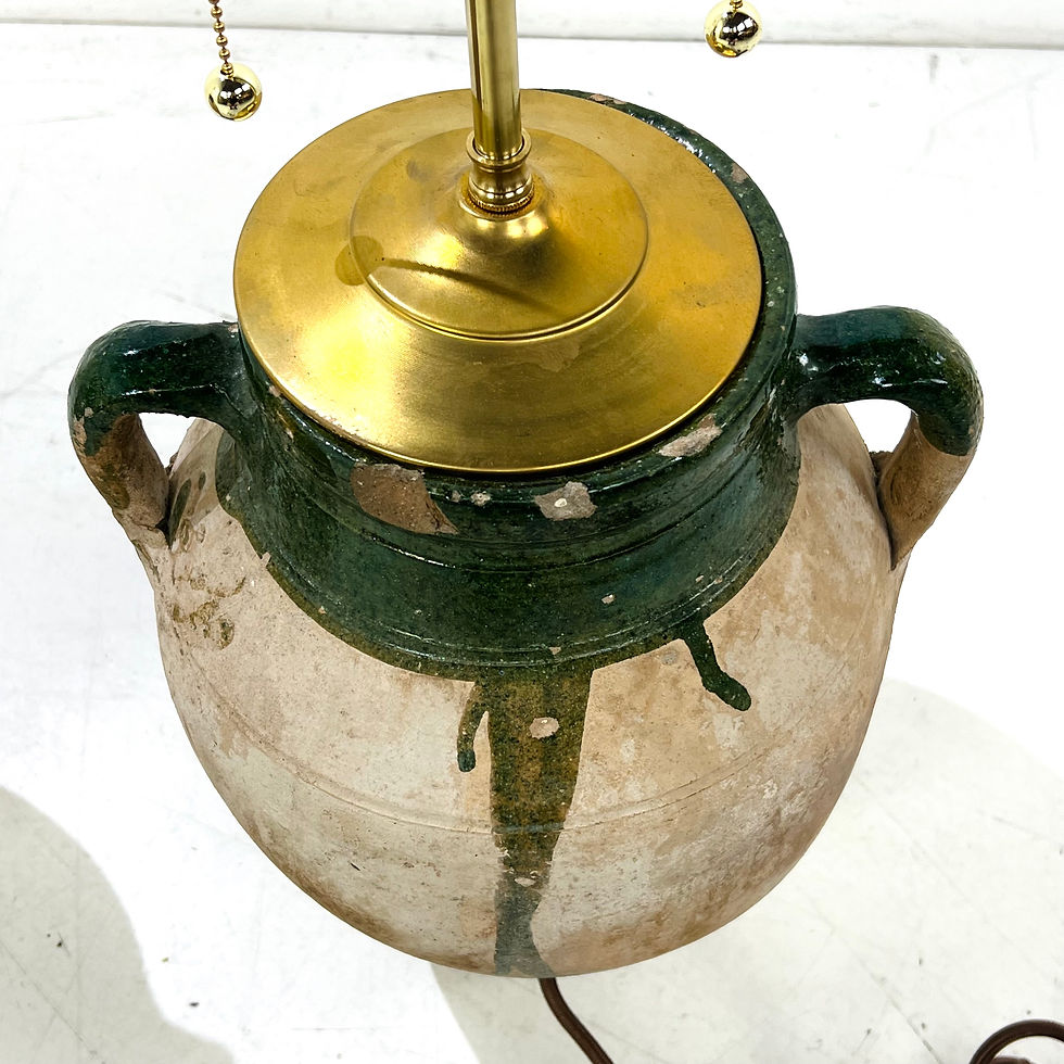 Thumbnail: #1863 Pair of Antique Terracotta Urn Table Lamps