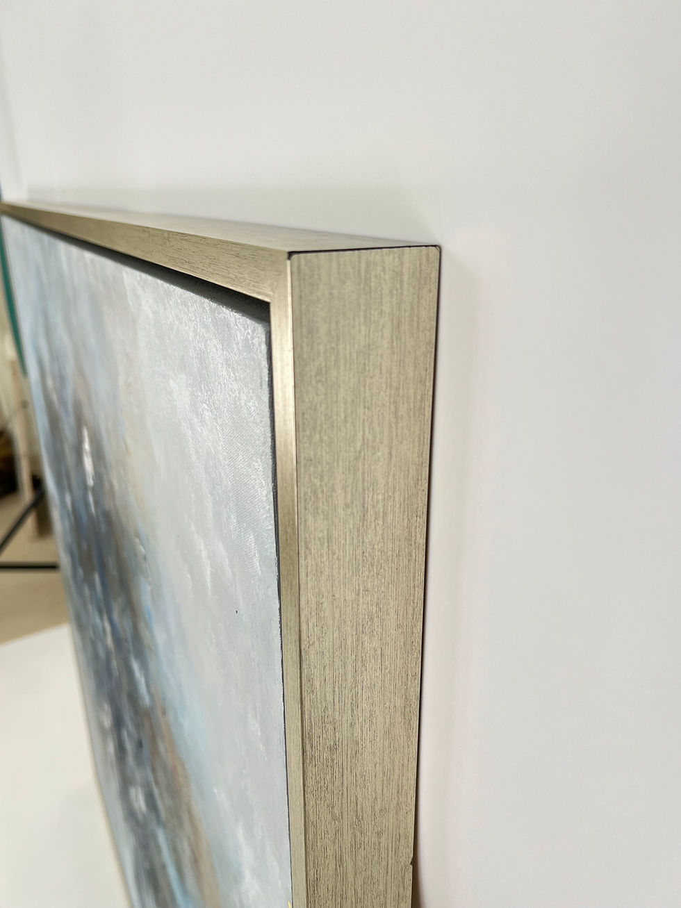Thumbnail: #1633 Textured Blue & Silver Leaf Painting