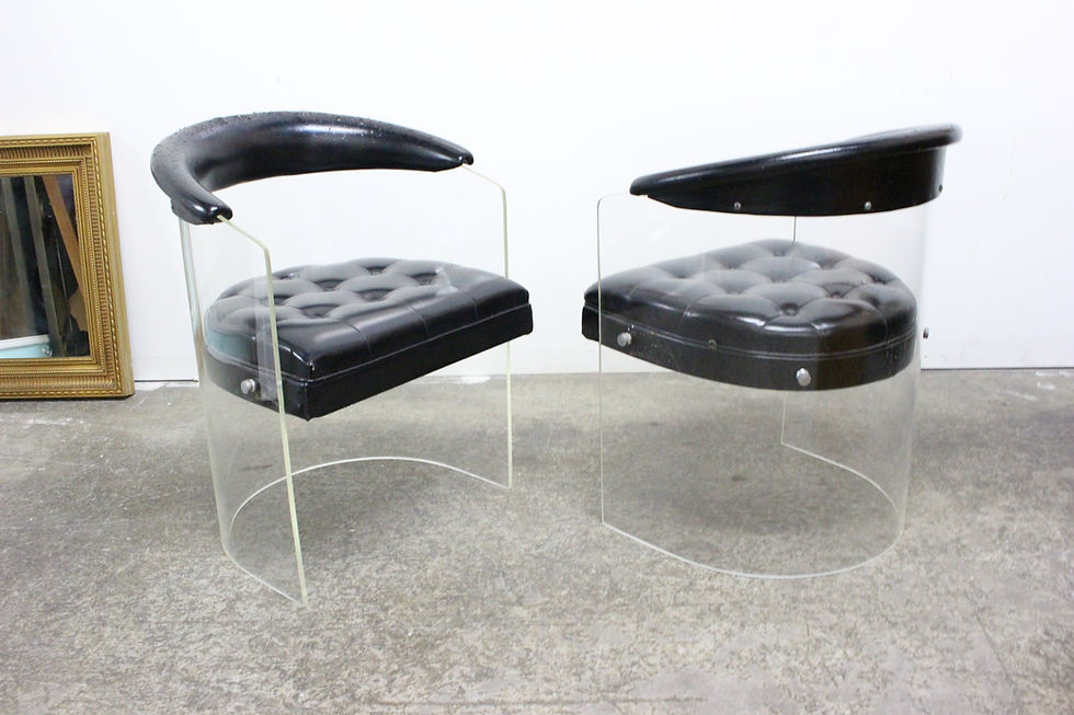 Thumbnail: 8844 Pair Kagan Style Lucite Chairs