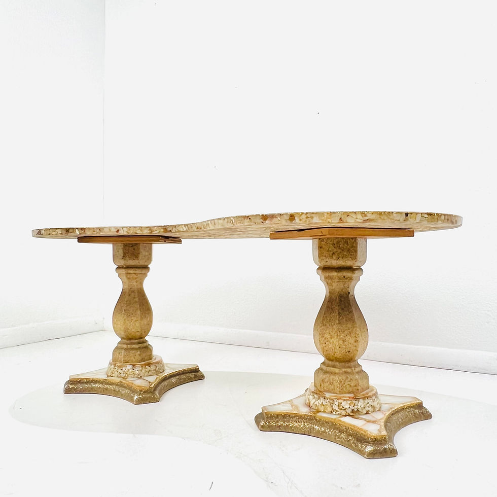 Thumbnail: #1579 Onyx, Abalone, and Gold Glitter Kidney Shaped Coffee Table by Arturo Pani