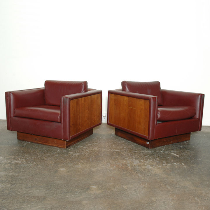 #4566 Pair Milo Baughman Cube Chairs