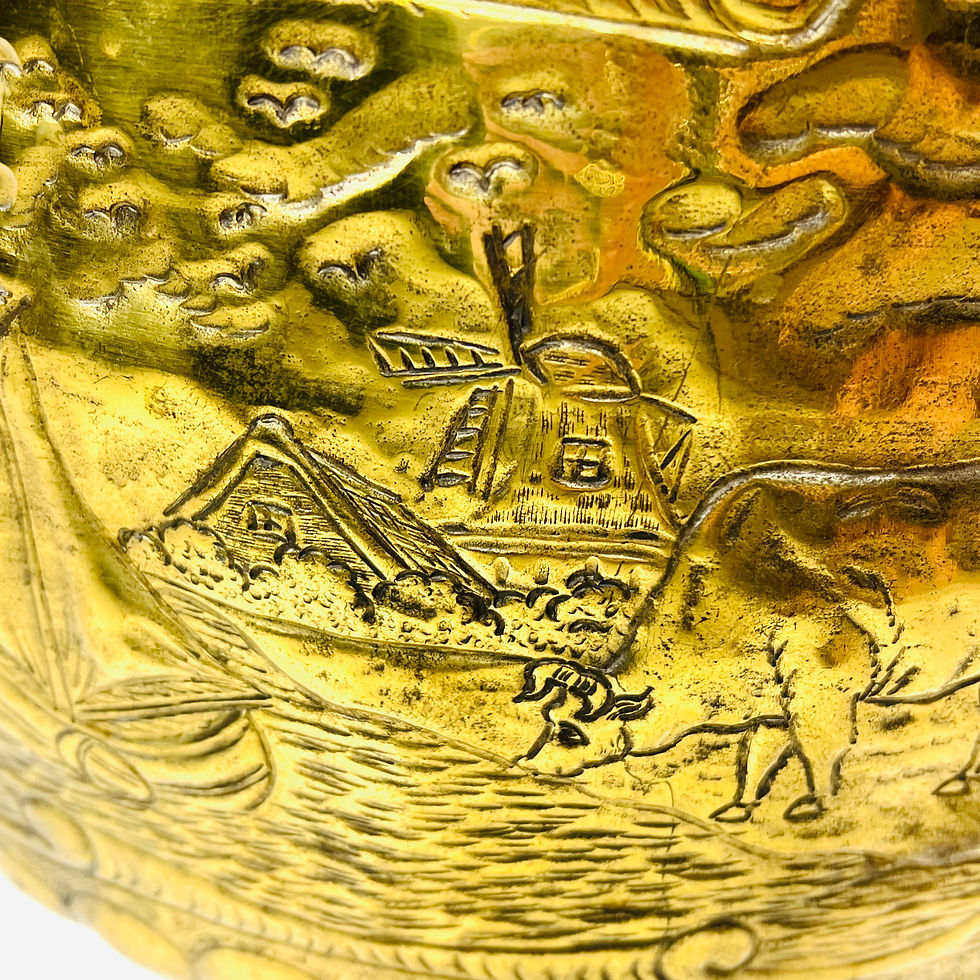 Thumbnail: #1940 Solid Brass Jardiniere Planter with Dolphin Base