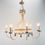 Thumbnail: #4874 White & Blue 70s Tassel Chandelier