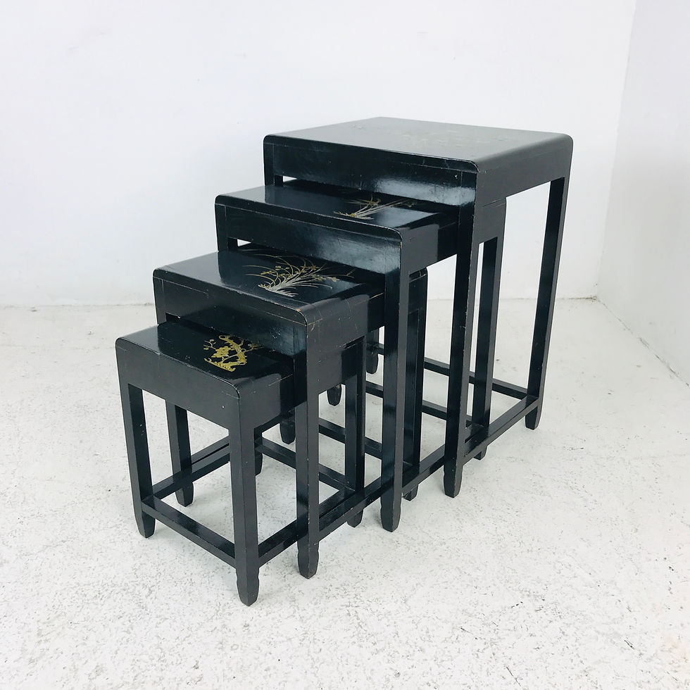 Thumbnail: #5252 Vintage Inlaid Nesting Tables