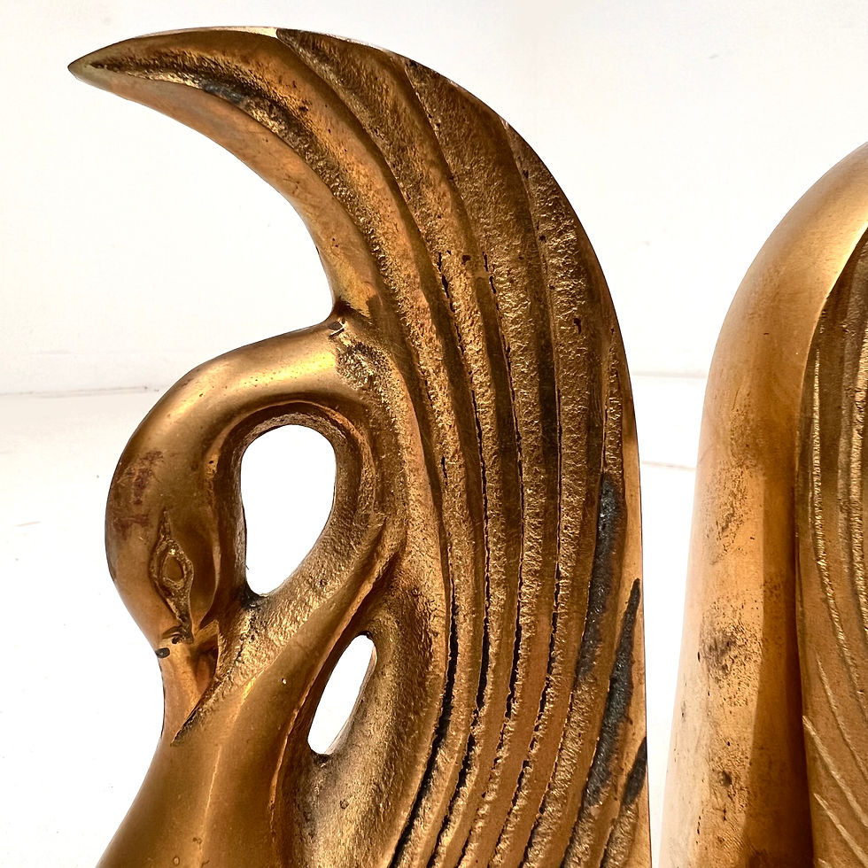 Thumbnail: #1918 Pair of Brass Swan Bookends