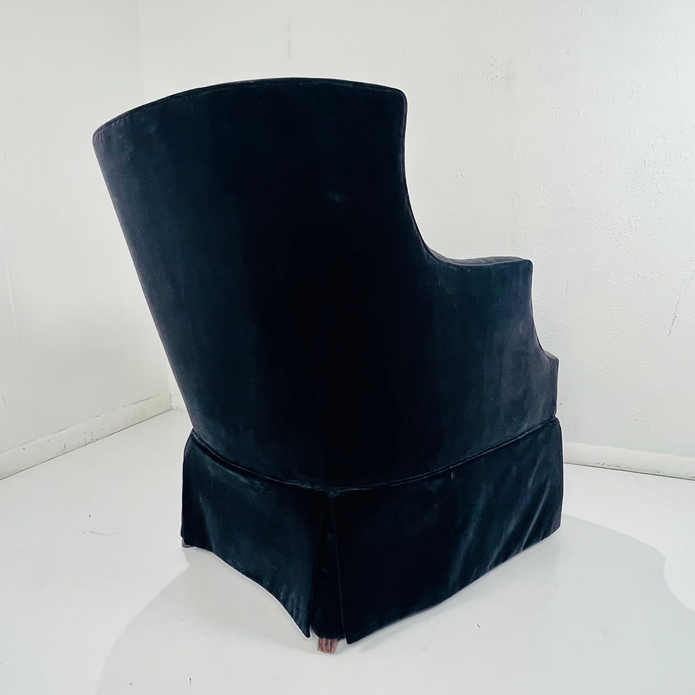 Thumbnail: #1300 Single Skirted Black Mohair Armchair
