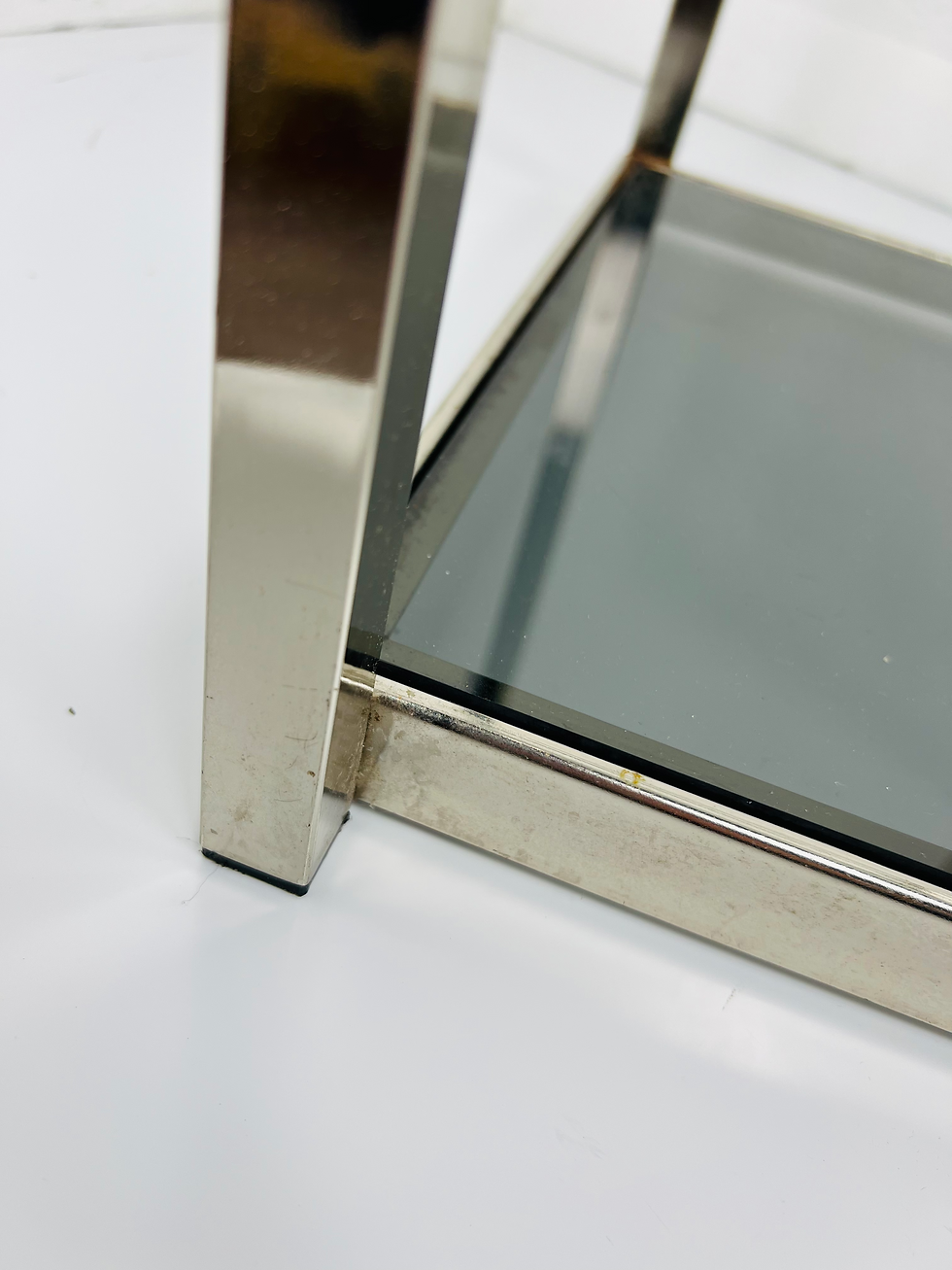 Thumbnail: #1085 2-Tier Smoked Glass Side Table