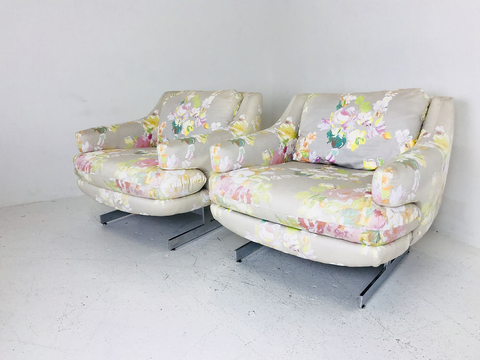 Thumbnail: #3648 Pair Chrome Lounge Chairs in the Style of Milo Baughman by Flair Inc.