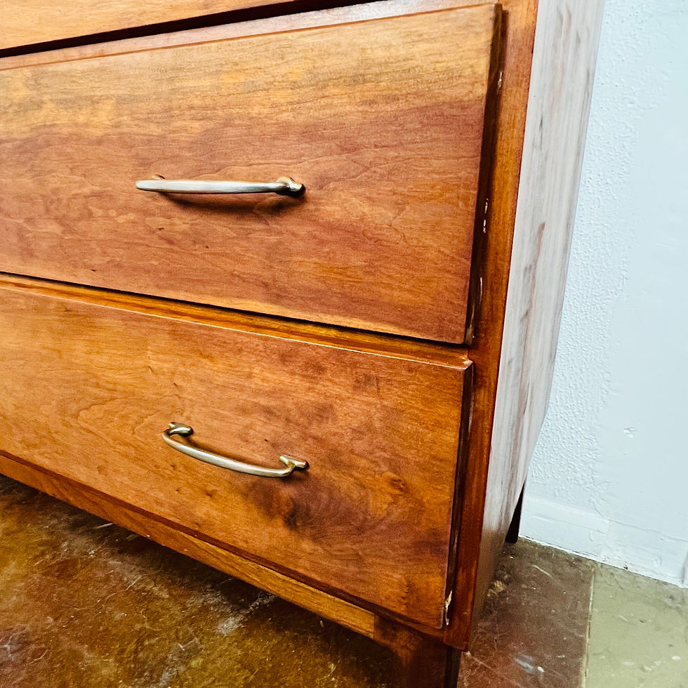 Thumbnail: #1180 Pair of MCM Cherry 3 Drawer Chests / Dressers
