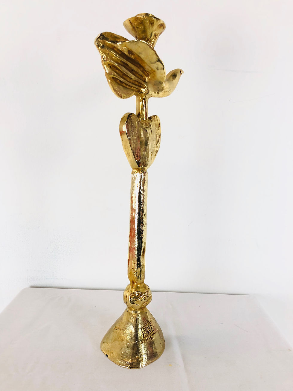 Thumbnail: #4022 Set of Three Gilt Bronze Candle Holders by Pierre Casenove for Fondica