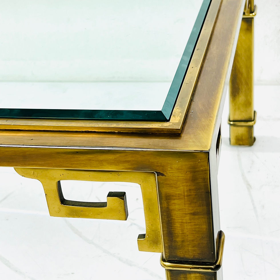 Thumbnail: #1476 Mastercraft Brass Greek Key Coffee Table