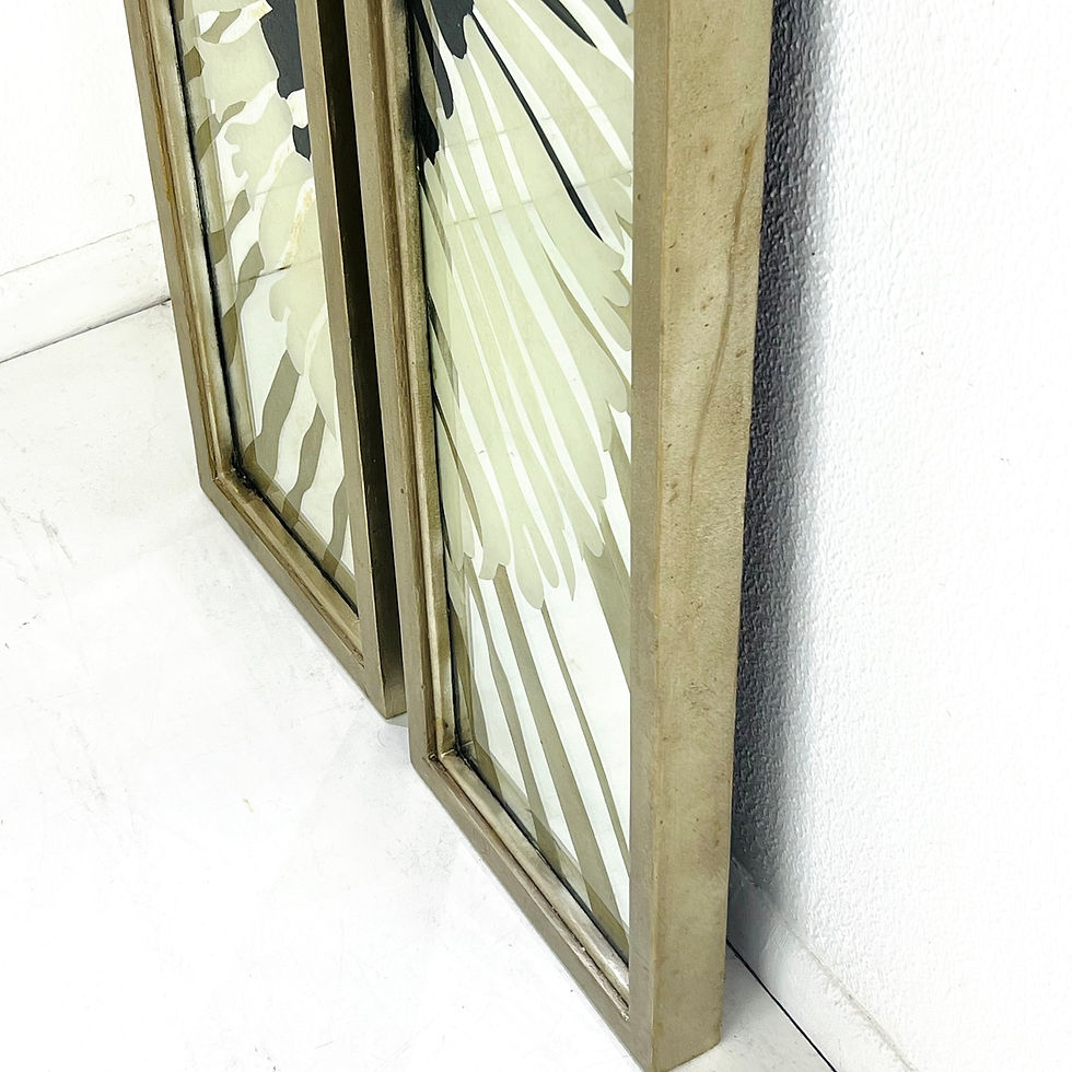 Thumbnail: #1861 Tall Painted Mirrors in Metallic Frames