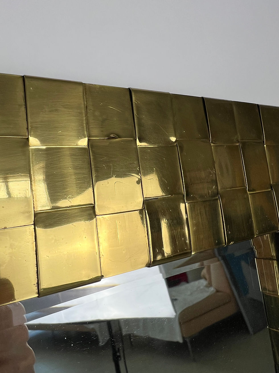 Thumbnail: #1663 Chapman Woven Brass Frame Mirror