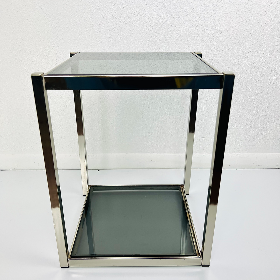 Thumbnail: #1085 2-Tier Smoked Glass Side Table