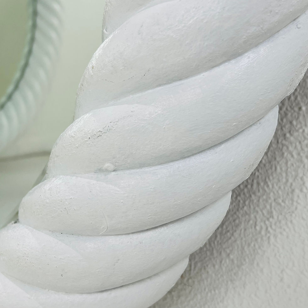 Thumbnail: #1604 Pair of Monumental Round Faux Twisted Rope Mirrors