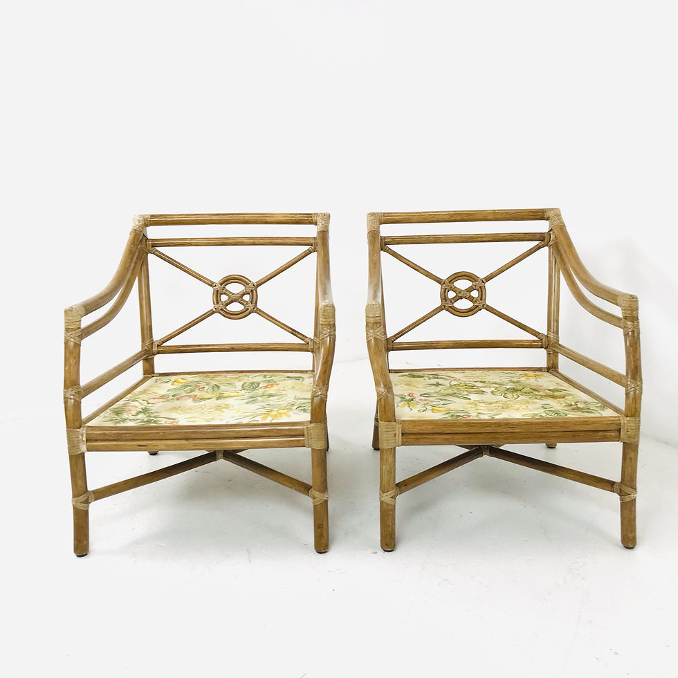 Thumbnail: #5638 Pair of McGuire Rattan Armchairs