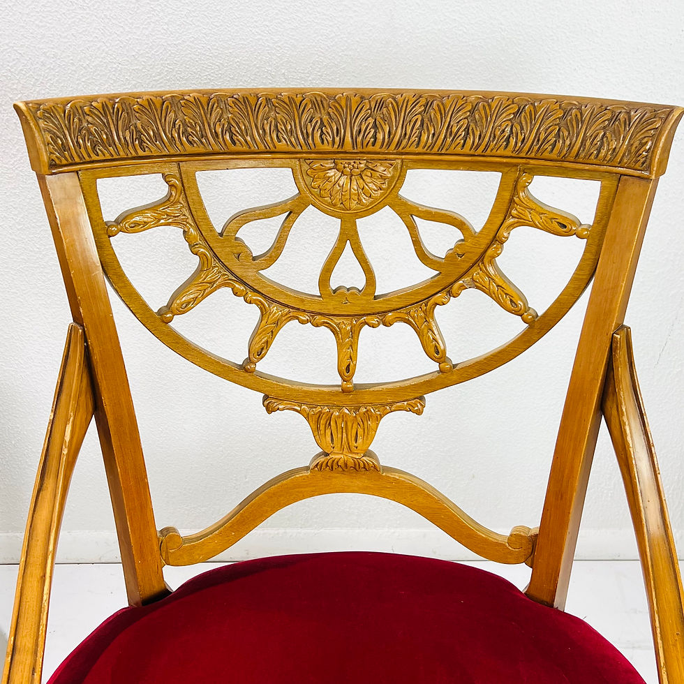 Thumbnail: #1343 Set of 6 Carved Wood French Neoclassical Dining Chairs