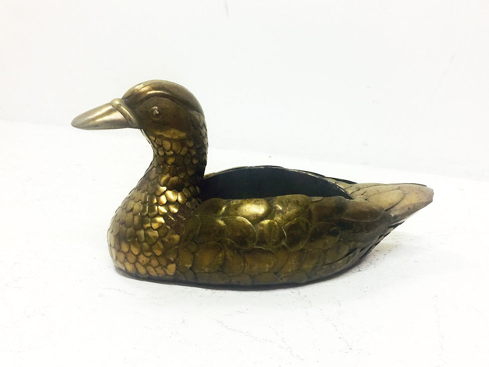 Thumbnail: #2989 Large Brass Duck Planter by Sergio Bustamante
