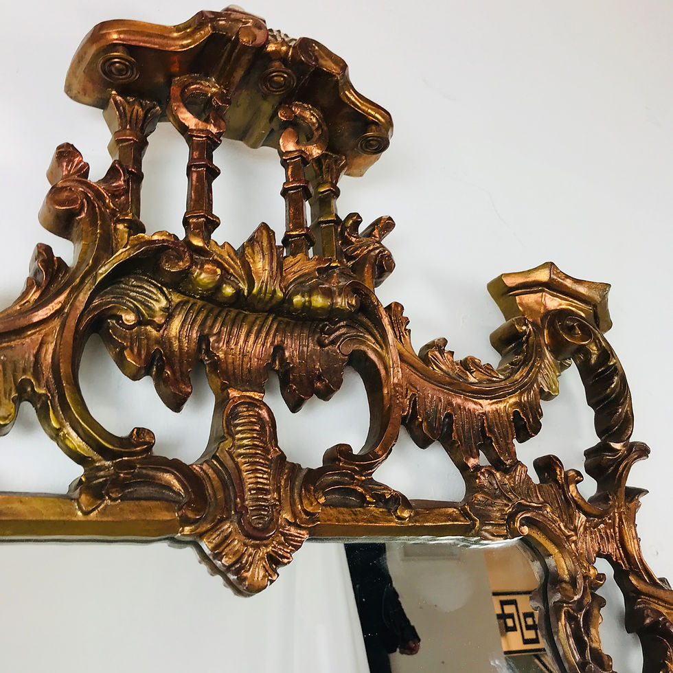 Thumbnail: #4911 Large Gold Finish Pagoda Mirror